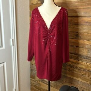 Burgundy out on the town blouse